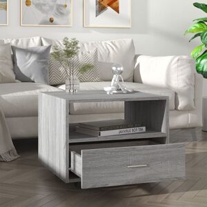 vidaXL sofabord 55x55x40 cm konstrueret træ grå sonoma-eg