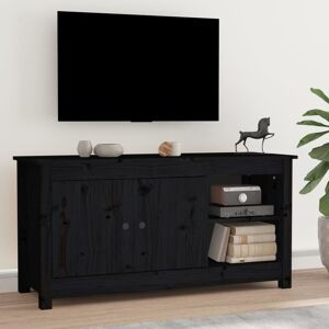 vidaXL tv-bord 103x36,5x52 cm massivt fyrretræ sort