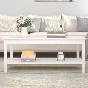 vidaXL sofabord 110x55x45 cm massivt fyrretræ hvid