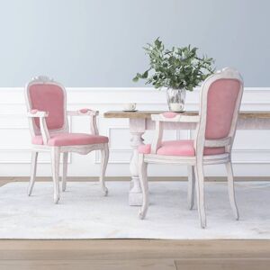 vidaXL spisebordsstole 2 stk. 62x59,5x100,5 cm velour lyserød