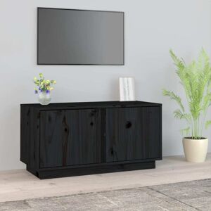 vidaXL tv-bord 80x35x40,5 cm massivt fyrretræ sort