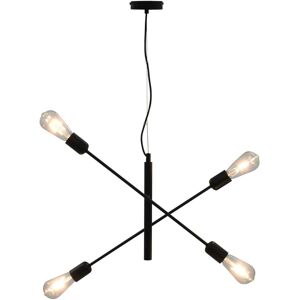 vidaXL loftlampe med glødepærer 2 W E27 sort