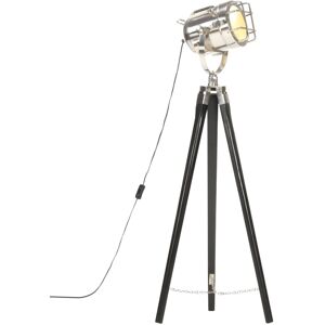 vidaXL gulvlampe med trefod 97 cm massivt mangotræ sort