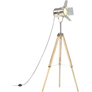 vidaXL gulvlampe med trefod 140 cm massivt mangotræ