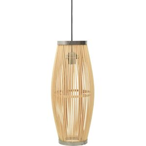 vidaXL pendellampe oval 40 W E27 21x50 cm piletræ