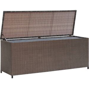 vidaXL udendørs opbevaringkasse brun 120x50x60 cm polyrattan