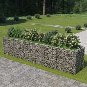 vidaXL gabion-højbed 450x90x100 cm galvaniseret stål