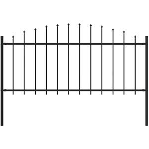 vidaXL havehegn med spydtop (0,5-0,75) x 1,7 m stål sort