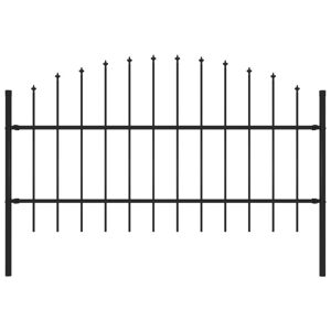 vidaXL havehegn med spydtop (0,75-1) x 1,7 m stål sort