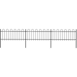 vidaXL havehegn med buet top 5,1 x 0,8 m sort stål