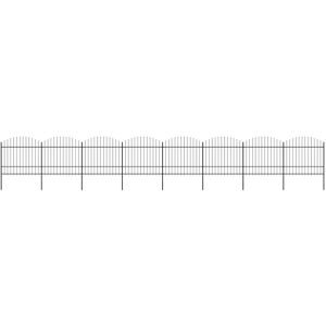 vidaXL havehegn med spydtop (1,5-1,75) x 13,6 m sort stål