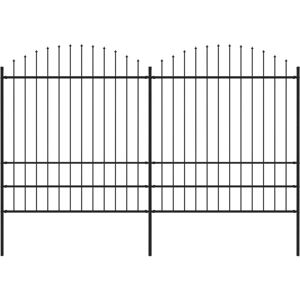 vidaXL havehegn med spydtop (1,75-2) x 3,4 m sort stål