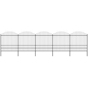 vidaXL havehegn med spydtop (1,75-2) x 8,5 m sort stål