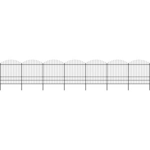 vidaXL havehegn med spydtop (1,75-2) x 11,9 m sort stål