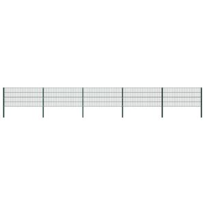 vidaXL hegnspanel med stolper 8,5 x 0,8 m jern grøn