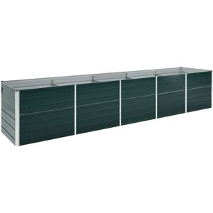 vidaXL forhøjet plantekasse 400x80x77 cm galvaniseret stål grøn