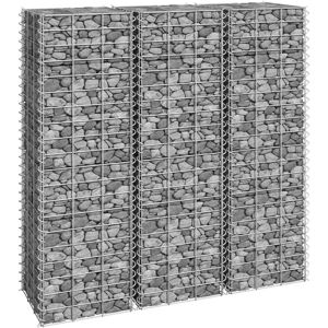 vidaXL gabion-højbede 3 stk. 30x30x100 cm jern