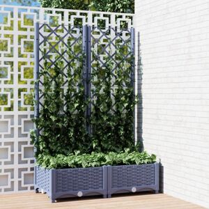 vidaXL plantekasse med espalier 80x40x121,5 cm PP mørkegrå