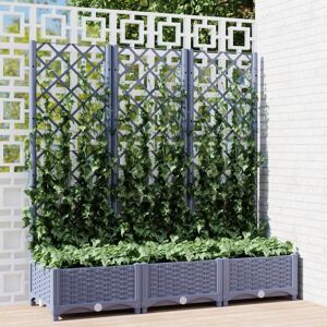 vidaXL plantekasse med espalier 120x40x121,5 cm PP mørkegrå