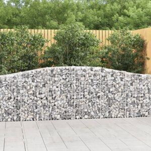 vidaXL buede gabionkurve 25 stk. 400x30x80/100 cm galvaniseret jern