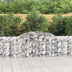 vidaXL buede gabionkurve 30 stk. 300x30x80/100 cm galvaniseret jern