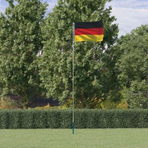 vidaXL Tyskland flag og flagstang 5,55 m aluminium