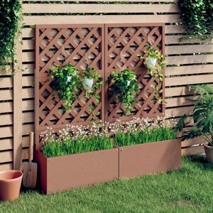 vidaXL plantekasser med espalier 2 stk. 65x33x135 cm WPC brun