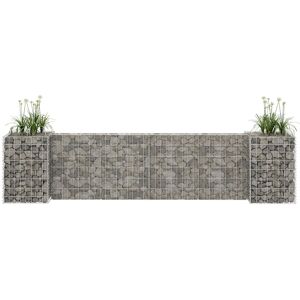 vidaXL H-formet gabion-plantekasse 260x40x60 cm stål