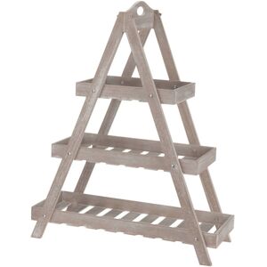 ProGarden etagere 3 niveauer trekantet træ beige