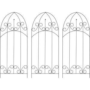 vidaXL plantestativer 3 stk. 40x100 cm jern sort