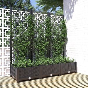 vidaXL plantekasse med espalier 120x40x121,5 cm PP sort