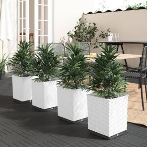 vidaXL plantekasser 4 stk. 30x30x37 cm polypropylen hvid