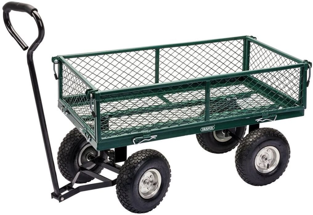 Draper Tools havevogn 86,5x46,5x21 cm trådnet stål grøn og sort Draper Tools havevogn 86,5x46,5x21 cm trådnet stål grøn og sort