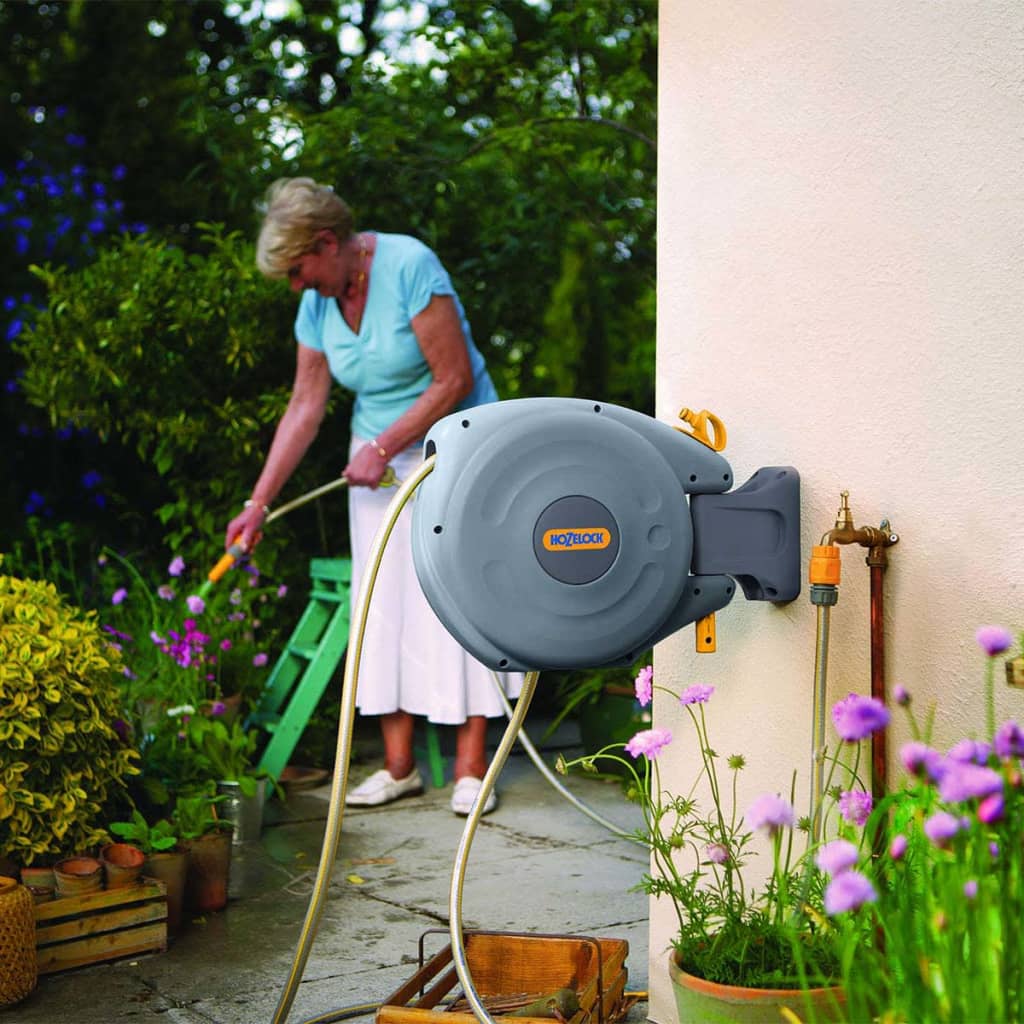 Hozelock vægmonteret slangetromle med 10m slange Auto Reel Hozelock vægmonteret slangetromle med 10m slange Auto Reel