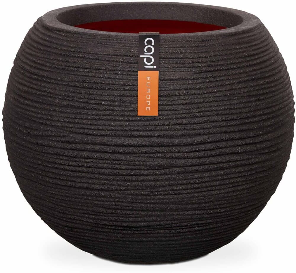 Capi krukke Nature Rib kugleformet 40 x 32 cm sort KBLR270 Capi krukke Nature Rib kugleformet 40 x 32 cm sort KBLR270