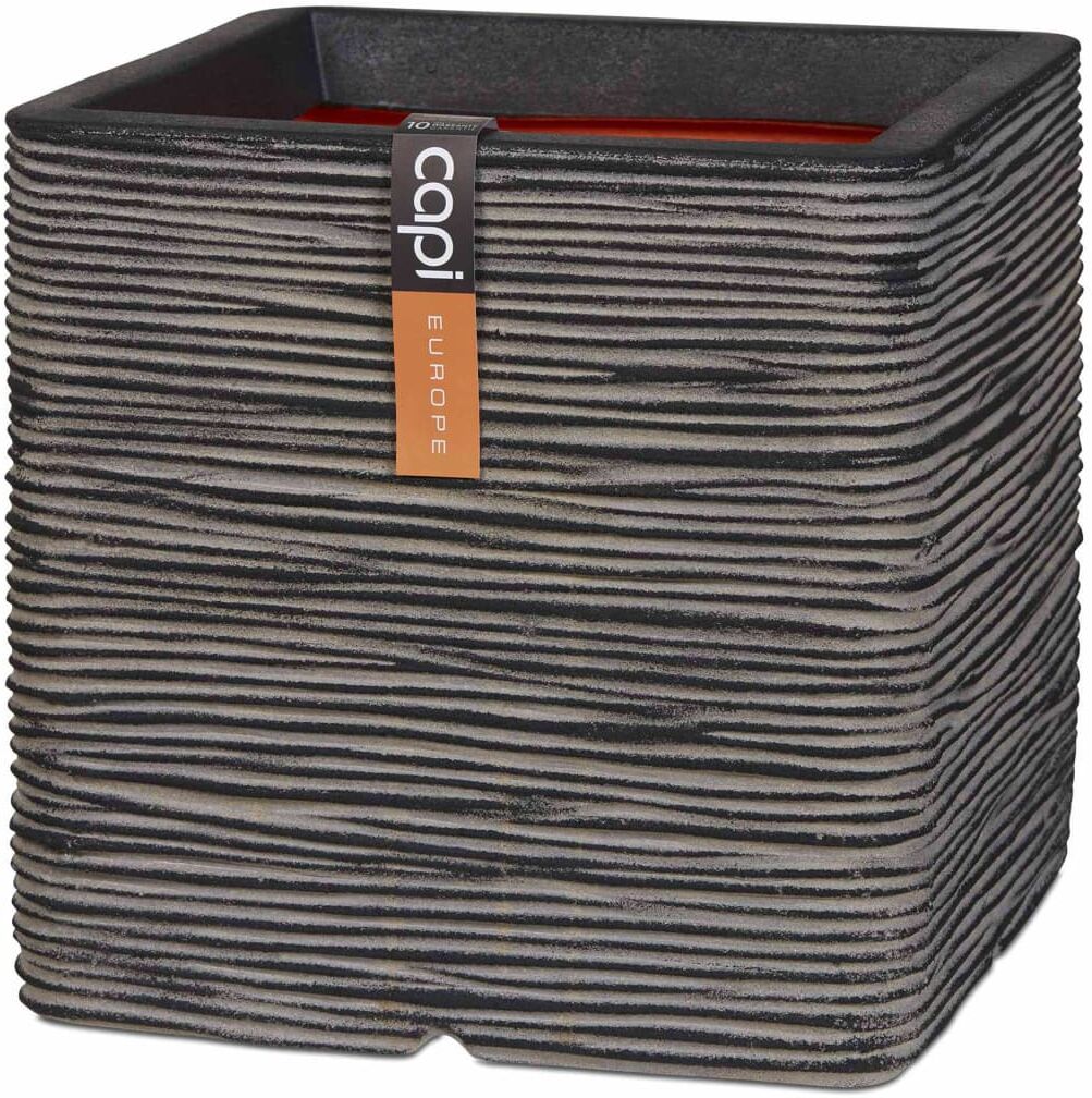 Capi plantekasse Nature Rib firkantet 30 x 30 cm antracitgrå KOFZ902 Capi plantekasse Nature Rib firkantet 30 x 30 cm antracitgrå KOFZ902