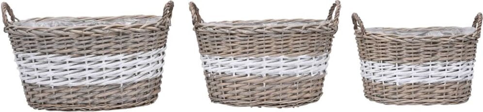 vidaXL plantekasse 3 stk. kurveflet med PE-foring vidaXL plantekasse 3 stk. kurveflet med PE-foring