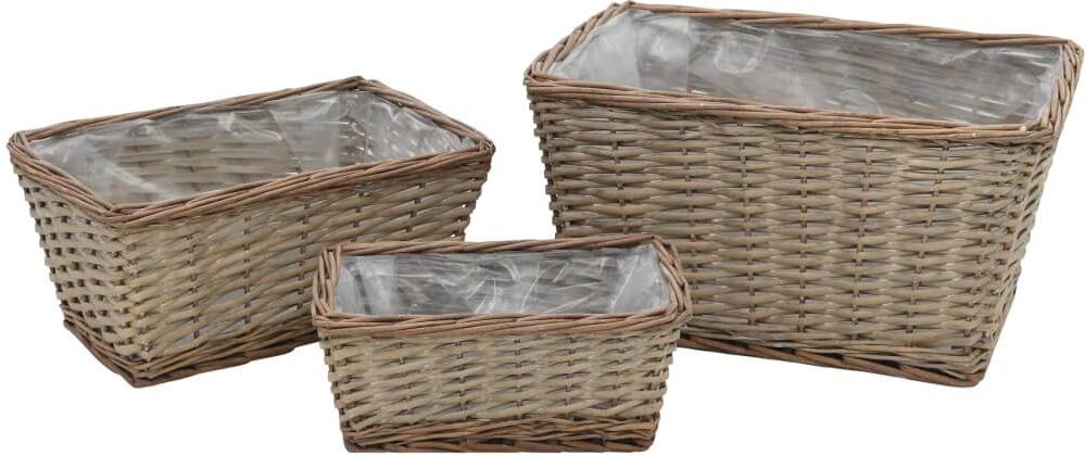 vidaXL plantekasse 3 stk. kurveflet med PE-foring vidaXL plantekasse 3 stk. kurveflet med PE-foring