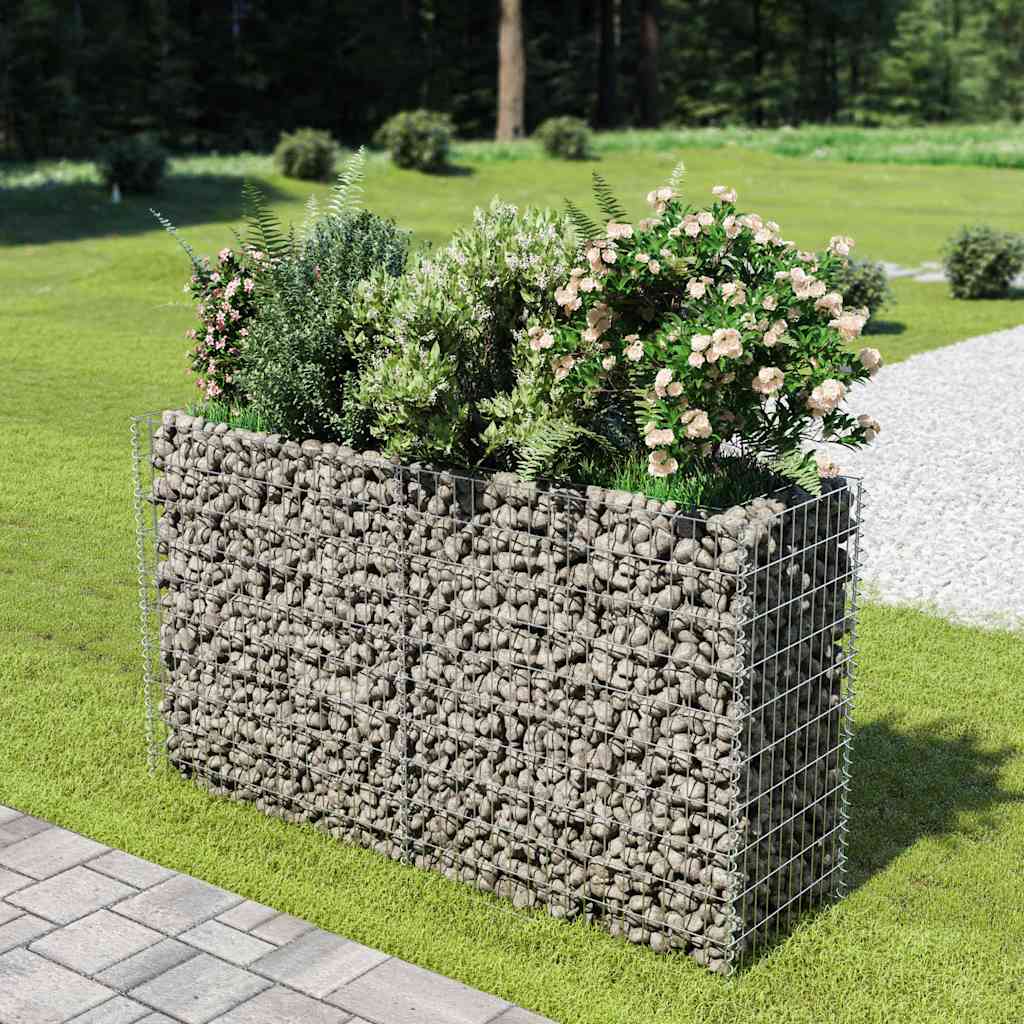 vidaXL gabion-højbed 180x50x100 cm galvaniseret stål vidaXL gabion-højbed 180x50x100 cm galvaniseret stål