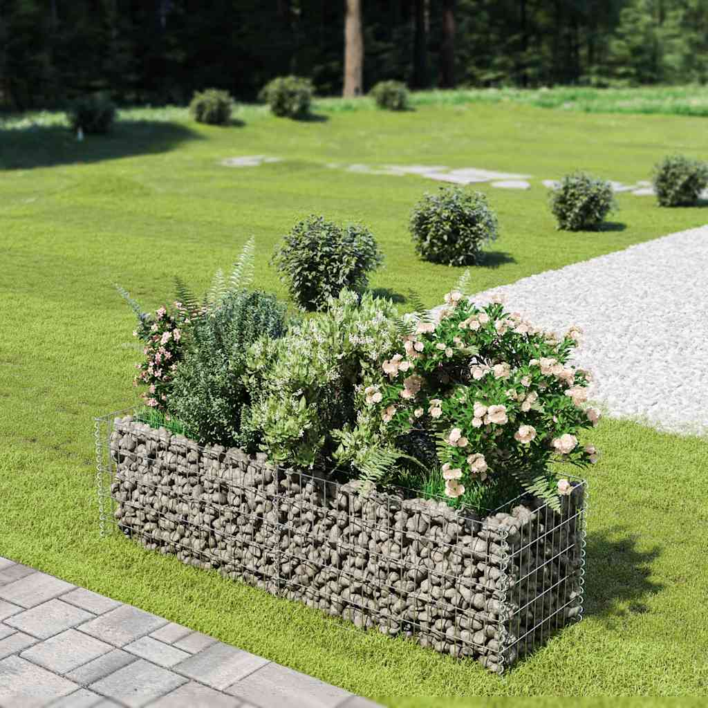 vidaXL gabion-højbed 180x50x50 cm galvaniseret stål vidaXL gabion-højbed 180x50x50 cm galvaniseret stål