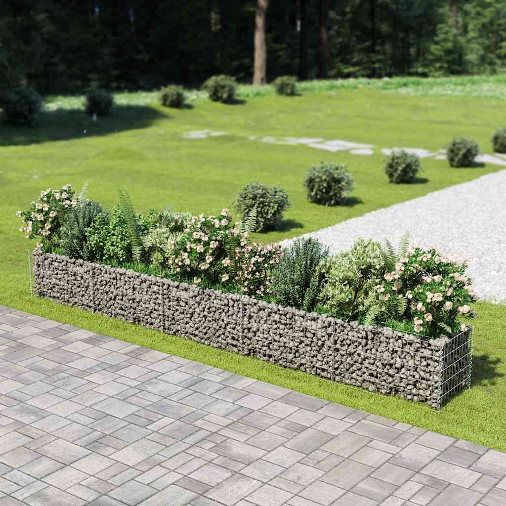 vidaXL gabion-højbed 450x50x50 cm galvaniseret stål vidaXL gabion-højbed 450x50x50 cm galvaniseret stål