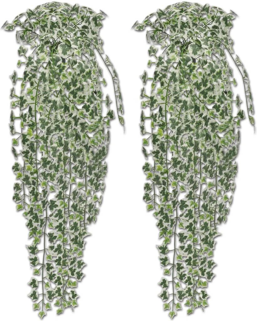 vidaXL Spraglet kunstig vedbendbusk 90 cm 2 stk. vidaXL Spraglet kunstig vedbendbusk 90 cm 2 stk.