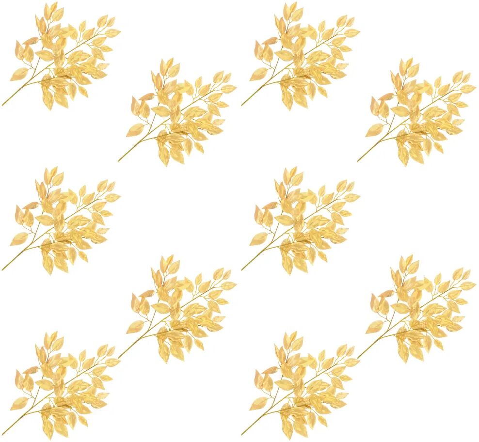 vidaXL kunstige figenblade 10 stk. 65 cm guldfarvet vidaXL kunstige figenblade 10 stk. 65 cm guldfarvet