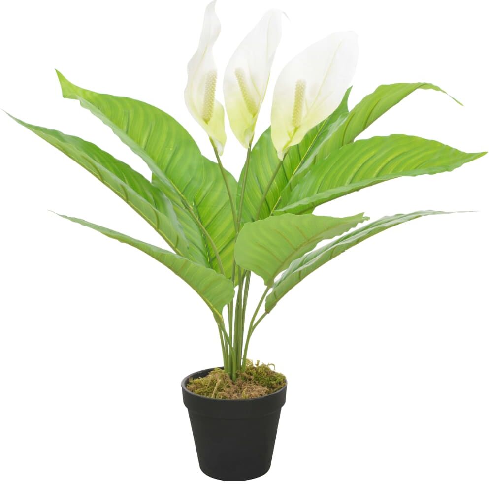 vidaXL kunstig plante anthurium med urtepotte hvid 55 cm vidaXL kunstig plante anthurium med urtepotte hvid 55 cm