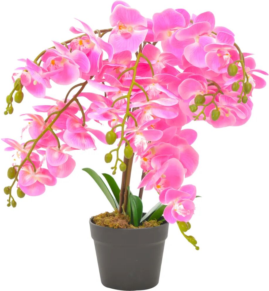 vidaXL kunstig plante orkidé med urtepotte pink 60 cm