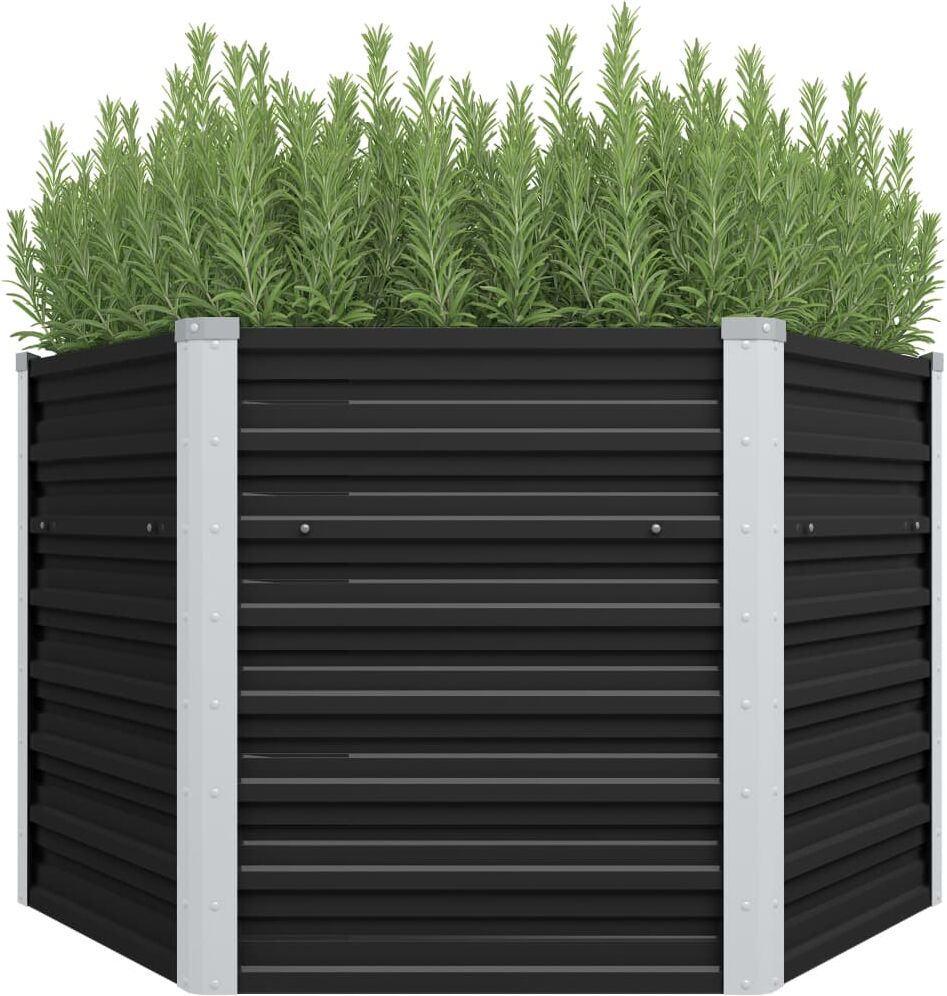 vidaXL hævet plantekasse 129x129x77 cm galvaniseret stål antracitgrå vidaXL hævet plantekasse 129x129x77 cm galvaniseret stål antracitgrå