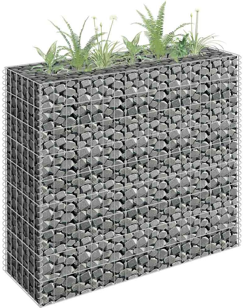 vidaXL gabion-højbed 90x30x90 cm galvaniseret stål vidaXL gabion-højbed 90x30x90 cm galvaniseret stål