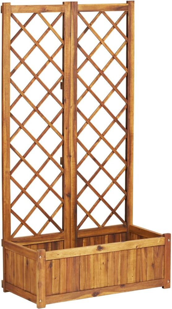 vidaXL forhøjet plantekasse med espalier 80x38x150 cm massivt akacietræ vidaXL forhøjet plantekasse med espalier 80x38x150 cm massivt akacietræ