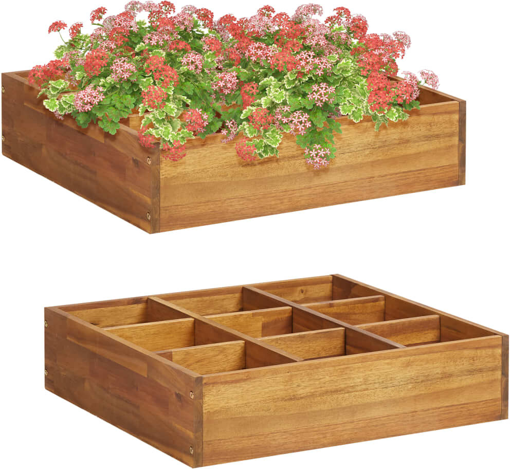 vidaXL hævet plantekasse til urter 60x60x15 cm massivt akacietræ vidaXL hævet plantekasse til urter 60x60x15 cm massivt akacietræ