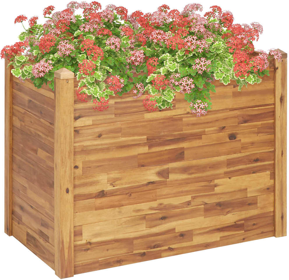 vidaXL hævet plantekasse 110x60x84 cm massivt akacietræ vidaXL hævet plantekasse 110x60x84 cm massivt akacietræ